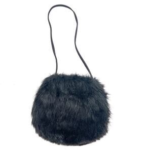 Vintage 90s Brown CAPACCIOLI Faux Fur Crossbody Handbag Purse Made in Italy